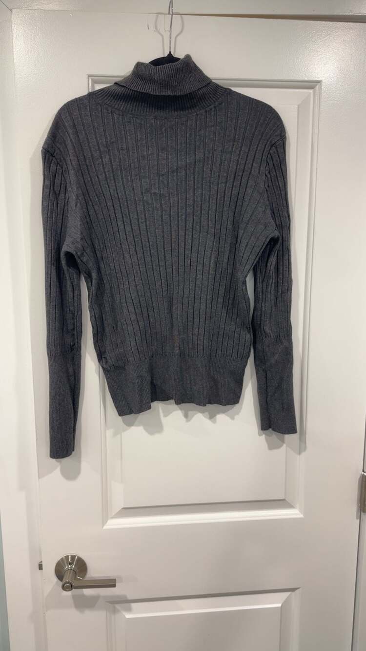 Primark The Primark Edit Charcoal Grey Roll Neck Ribbed Jumper Size XL